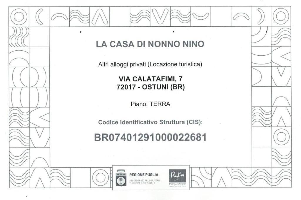 Willa La Casa Di Nonno Nino Ostuni Zewnętrze zdjęcie